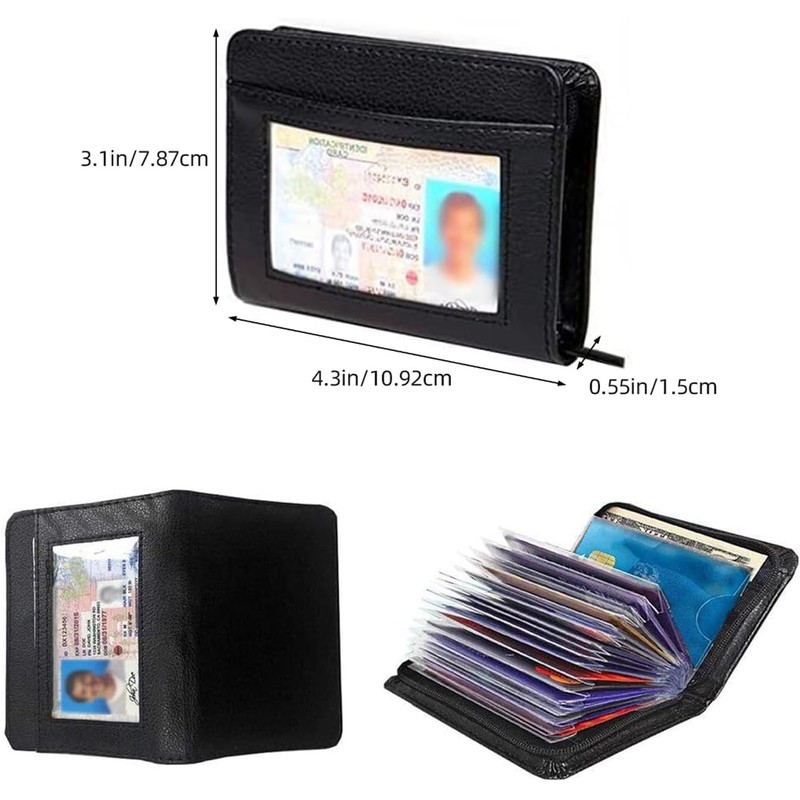 Men's Zipper Wallet with 36 Card Slots - RFID Blocking