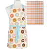 Jubilee Danica Apron, White, Cotton, Full-Length, Donuts Themed for Home