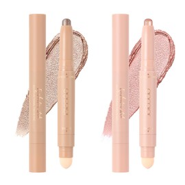 Docolor Eyeshadow Pen, Eyeshadow Stick, Eyeshadow Stick, Makeup Waterproof Glitter Eyeshadow Pen, Double Head Design with Sponge Brush, Wax Crayon, Eyeshadow Pen