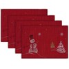 DII - Juego de 4 manteles Individuales Bordados de Navidad,
