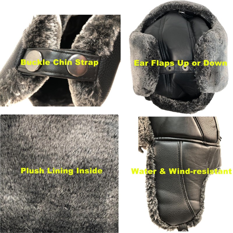 Men’s Winter Bomber Hat Trooper Trapper Hat Aviator Hat Hunting