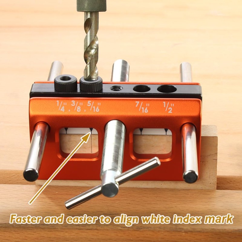 O'SKOOL Self Centering Dowel Jig Kit Drilling Guide Bushings Set