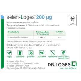 Dr. Loges selen-Loges? 200 g - 200 Filmtabletten - Nahrungserg?nzungsmittel mit Selen