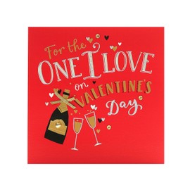 uk greetings 655255-0-1 One I Love Valentines Day Card For Him/Her With Envelope, Modern Design, Multi