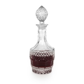 Twine Vintage Cut Crystal Decanter - Liquor Decanter for Wine, Dishwasher Safe, 26 Ounces - Set of 1