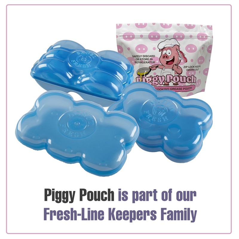 Piggy Pouch Bacon Grease Container Trapper Storage Bags Oil Keeper,