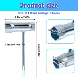Xinjoduz 3 PCS Chainsaw Wrench 13 by 19 Mm Ratchet Scrench Chainsaw Tool Alloy Steel Replacement T-Wrench Spanner Tool Combination Screwdriver and Wrenches Adjustment Tools for Saws Chains Nuts