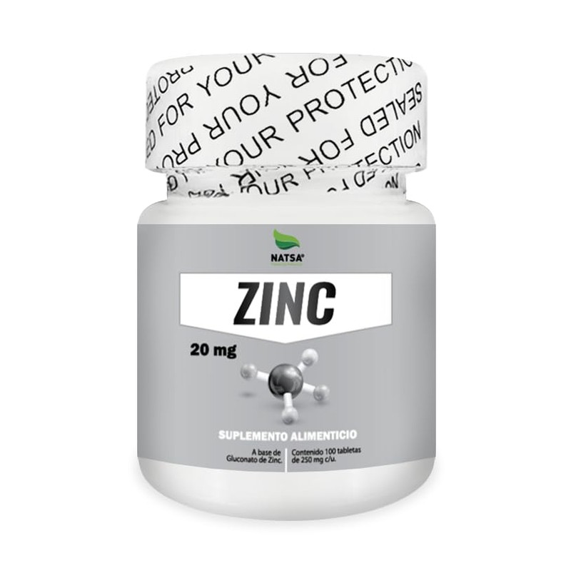NATSA Zinc 100 tabletas | 1 tableta diaria | Suplemento