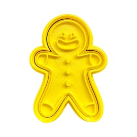 The Cookie Cutter Hub Gingerbread Man with Smile Cookie Cutter and Matching Embosser for Cookies Biscuits Clay Baking Decoration
