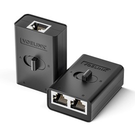 VCELINK 2 Port RJ45 Network Switch, Ethernet Splitter 2-in 1-Out or 1-in 2-Out, Power-Free Passive Ethernet Selector 1000Mbps CAT8/ CAT7/ Cat6A/ Cat6/ Cat5e/ Cat5, PoE, Slide Switch, RJ11, RJ12