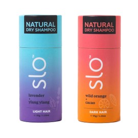 Slo Natural Dry Shampoo Light Hair Lavender + Ylang Ylang & Dark Hair Wild Orange + Cacao - 2 Pack (2 x 1.94 Oz)