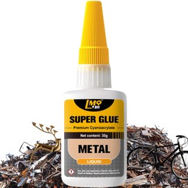 Metal Super Glue Liquid, Clear Instant Cyanoacrylate Adhesive for Metal Repair, All Purpose CA Glue for Shoe Ceramic Repair Plastic Leather Glass Wood Pottery Aquarium Porcelain Fletching Waterproof