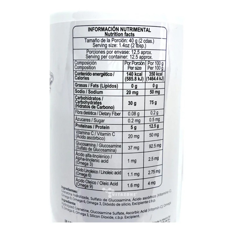 Pretty Bee Grenetina Hidrolizada con Glucosamina y Omega 3,6 Y
