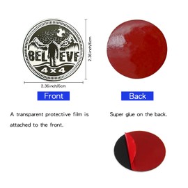 Squatch 4 PCS Metal Automotive Badge, 3D Round Car Badges Emblems, Compatible with Jeep Wrangler Vehicles Trucks SUV RV