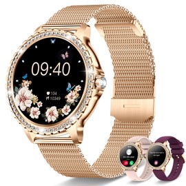 Erkwei Smart Watches for Women(Make/Answer Call) 1.32" HD Women Watch with Heart Rate Sleep Fitness Tracker with Step Calorie 20 Sprots Modes Digital Watches for iOS Android Phones