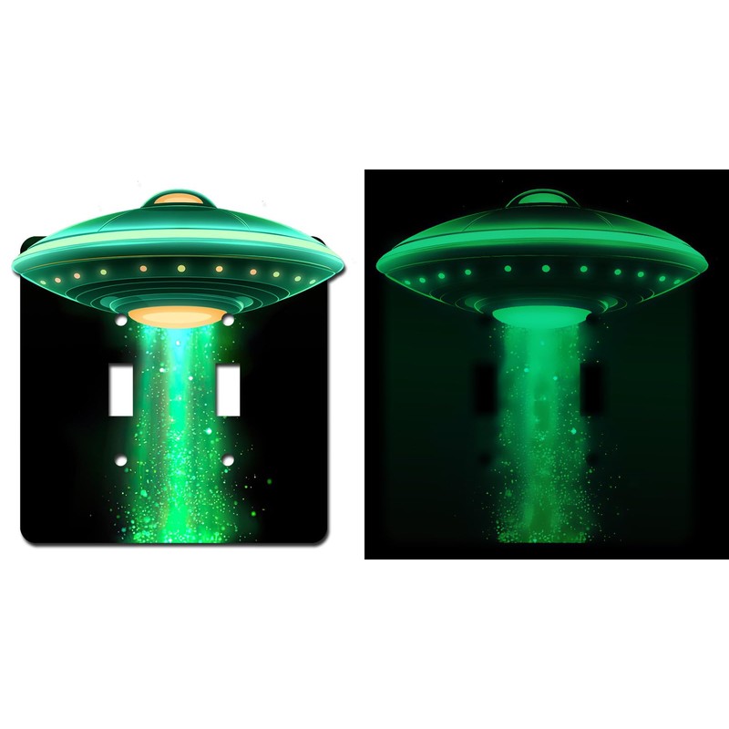 Off The Wall Plates - Alien UFO Glow in the
