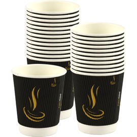 Sterling Ventures Catergold Strong Disposable Coffee Ripple Paper Cups (8oz 25pk)