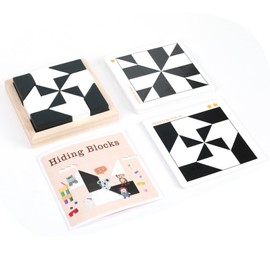 QZMTOY Wooden Blocks Puzzle Table Games - Brain Teaser With 80 Challenges, STEM Montessori Toys for Boys Girls, Travel Toys, Stocking Stuffers for Kids