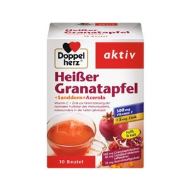 Doppelherz Heißer Granatapfel + Sanddorn + Acerola Pulver, 10 St. Beutel