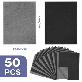 50 Sheets Transfer Paper, Carbon Paper for Tracing, Black Graphite Transfer Paper for Copy Paper Wood Canvas Artist Lettering Sketching (A4/8.3 x 11.7 Inches)