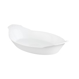 HIC Kitchen HIC Kitchen Oval Au Gratin Baking Dish Set, Fine White Porcelain, 10-Inch, Set of 4 Au Gratin Baking Dish Set, Fine White Porcelain, 10-Inch, Set of 4