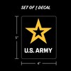 US Army New Star Logo Car Decal - 5" US