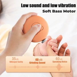 Julyupoli Electric Baby Nail File, Safe Baby Nail Cutter, Manicure Set, Pedicure Set Electric for Infants and Toddlers, Baby Nail Trimmer, 6 in 1 (Orange)