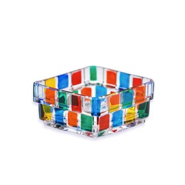 Italian Crystal Mini Pisa Candy Dish Bowl, 3 oz, Multi Color, Hand-Painted, Key Bowl for Entryway Table, Jewelry Holder, Trinket Bow, lMade In Italy.