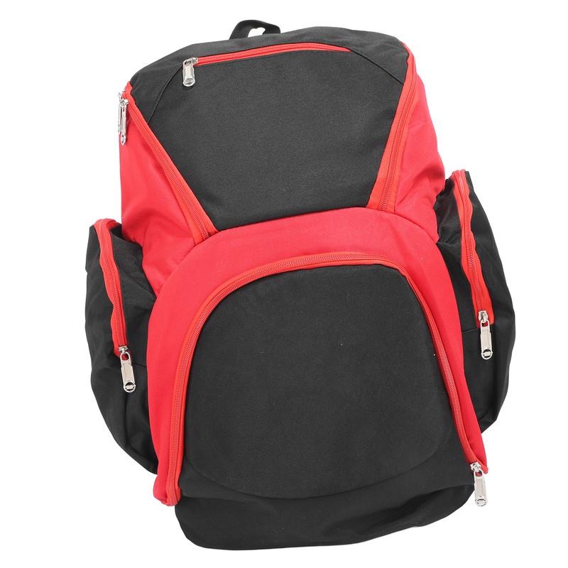 Basketball Backpack Black Red Multifunctional Large Capacity with Multiple Storage
