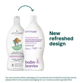 ATTITUDE Baby Dish Soap and Bottle Cleaner, EWG Verified Dishwashing Liquid, No Added Dyes or Fragrances, Tough on Milk Residue and Grease, Vegan, Sweet Lullaby, 23.7 Fl Oz