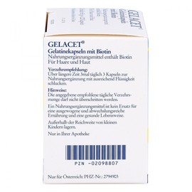 GELACET Gelatinekapseln mit Biotin 120 St