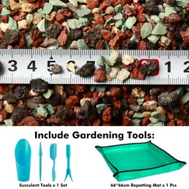 11 Pounds Mix Horticultural Lava Rocks, 3-6 mm Lava Rocks for Plants, Bonsai Rocks Horticultural Grit Soil Cover Gravel for Succulents and Hydroponics, Fairy Gardening, Top Dressing, Plant Drainage