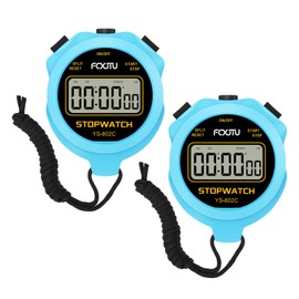 2Pack Simple Basic Stopwatch Timer, Pure Silent Stop Watch with On/Off
