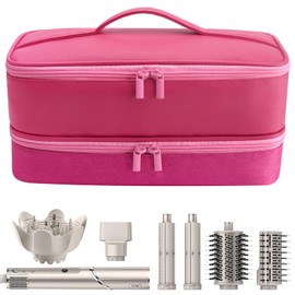 Funda de transporte de viaje para secador de pelo Shark Flexstyle de doble capa, accesorios para el cabello, bolsa de almacenamiento para secador de pelo Revlon Styler Organizer (P-PINK)