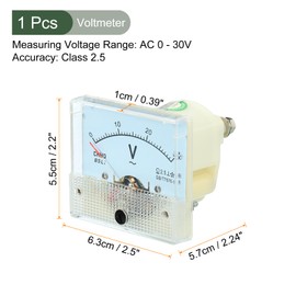 YOKIVE Analog Panel Voltmeter 85L1 AC0-30V Volt Meter Gauge Ideal for Circuit Test Measuring Devices (White Rectangle)