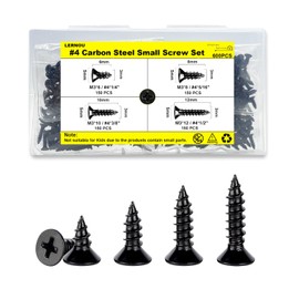 M3 Black Wood Screws,600 pcs Self Tapping Screws,Small Wood Screws Set,Suitable for Furniture, Woodworking, DIY Model Fixing(6mm,8mm,10mm,12mm)