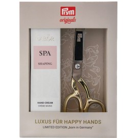 Prym 651288 Dressmaking Scissors Gold 20 cm with Babor Spa Shaping Hand Cream 100 ml Gift Set