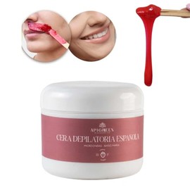 CERA DEPILATORIA ESPAÑOLA PARA DEPILAR PIEL SENSIBLE | ROSTRO | BIKINI | BARBA | PIERNAS | 120G - FRESAS | DEPILA SIN DOLOR | EFICAZ EN TODO TIPO DE VELLO (fresas)