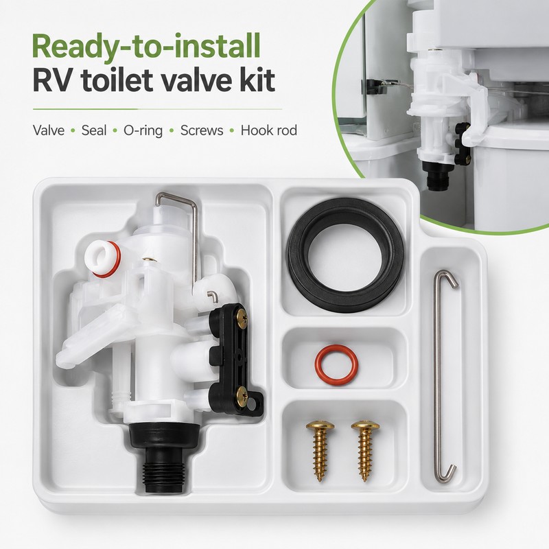 RV Toilet Water Valve Replacement Kit for Aqua Magic V