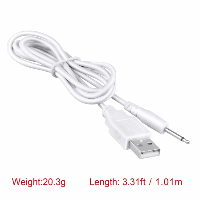 FITE ON 3ft White USB Cable Cord Compatible with Rechargeable
