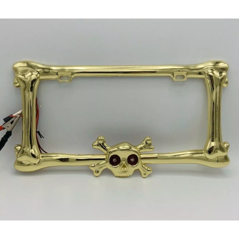Neutron Motorsports SKULL BONES LED LIGHTED EYES GOLD Universal Car