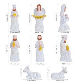 MEIXIAOVISNB58 Hand-Painted Nativity Scene Indoor Holiday Decoration，9-Piece Set，Nativity Sets for Christmas Indoor