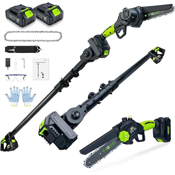 2-in-1 Cordless Pole Saw, 6 Inch Brushless Pole Chainsaws Mini