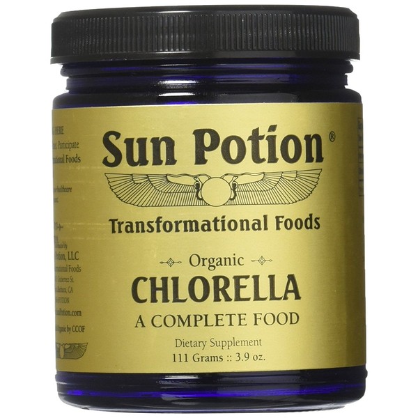 Chlorella Powder 111g by Sun Potion - Premium Organic Superfood, Pure Supplement, Rich in Vitamins, Protein, and Fatty Acids - Vegan, Nutrition, and Potent