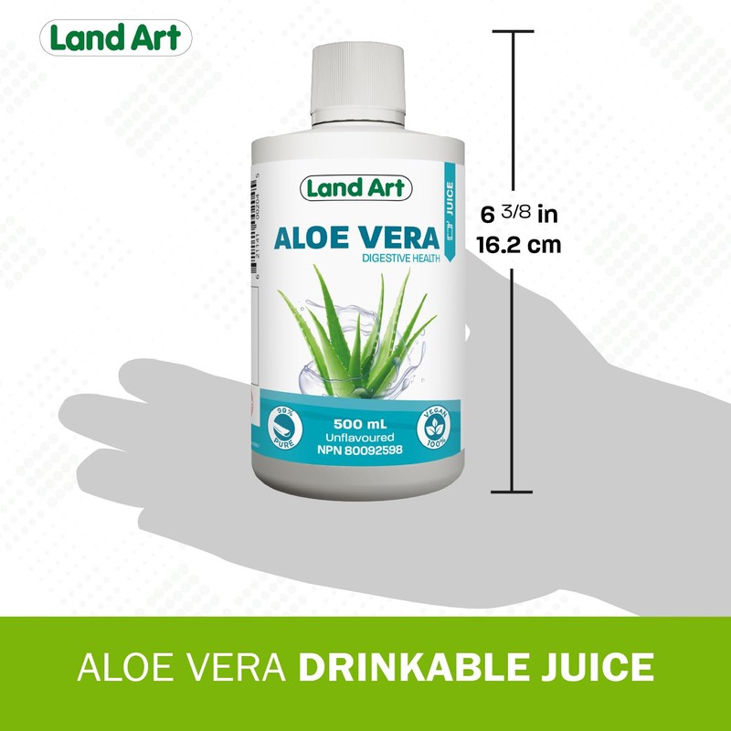 Land Art Pure Aloe Vera Juice Unflavoured 500 ml -