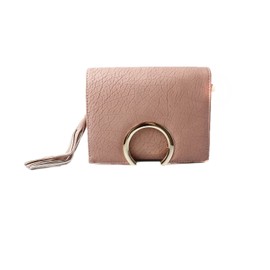 Womens Pink Crackled Effect Box Hand Bag with Tassel Fringe