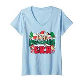 Womens Christmas In My Nutcracker Era Toy Soldier Costume Xmas V-Neck T-Shirt