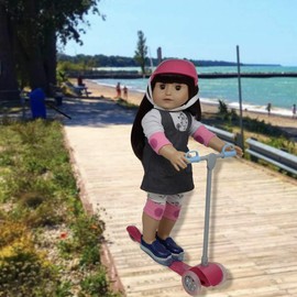 The New York Doll Collection 18" Scooter & Helmet Set - Accessories for 18in Dolls, Bike Play Set (Scooter+Helmet)