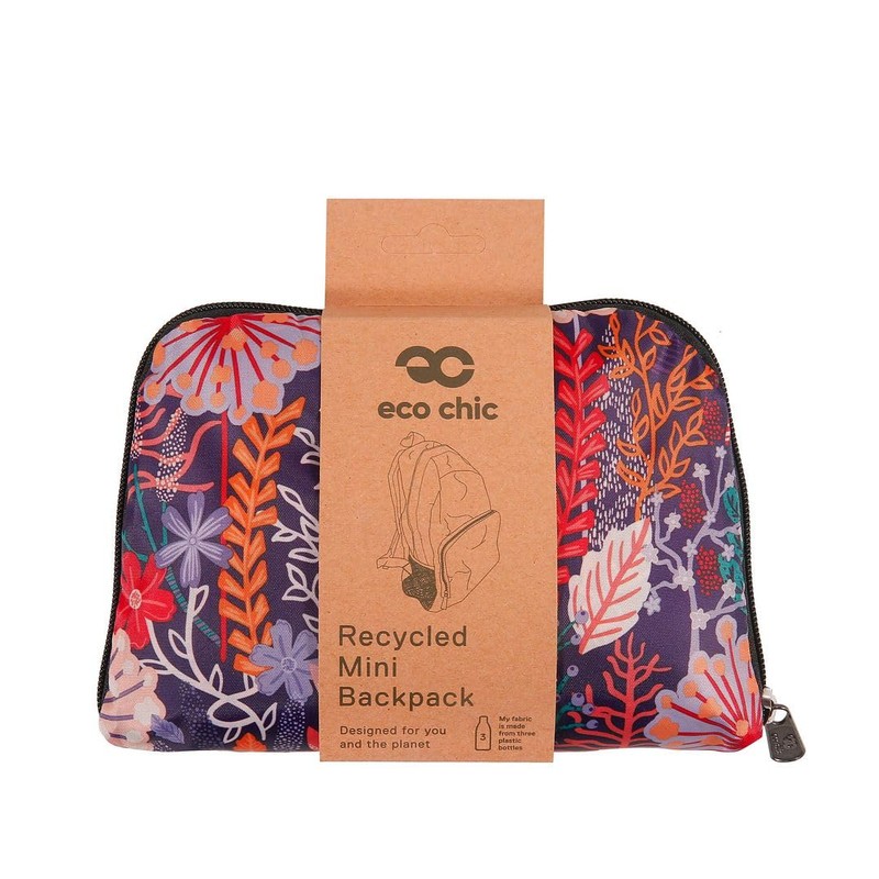 Eco Chic Lightweight Foldable Water Resistant Mini Backpack Folds Into