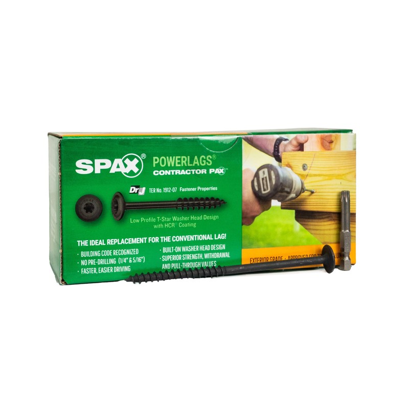 SPAX 1/4" x 5" Exterior Washer Head Structural Wood Lag